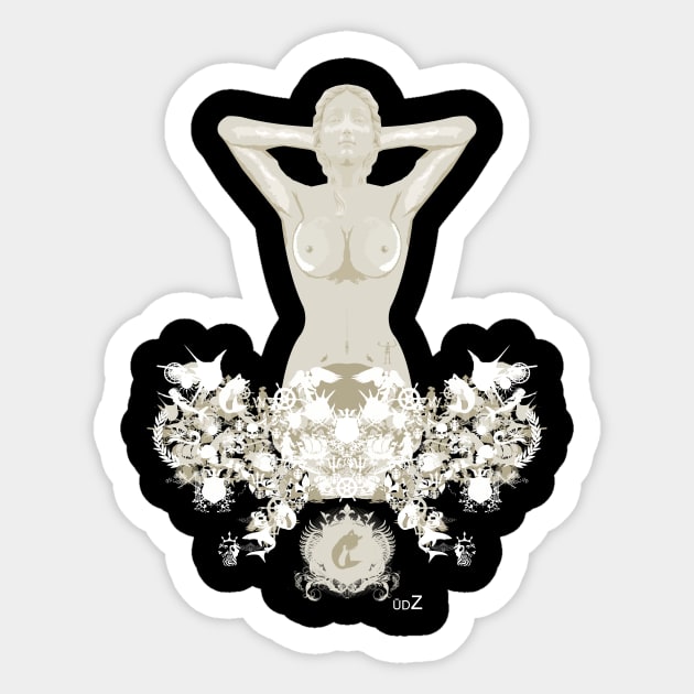 The goddess of the pirates Sticker by udezigns